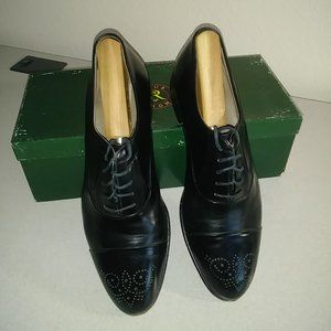 Vintage Alfani cap toe, Black, Men's 9.5M, Made in Italy, Worn - Good Condition